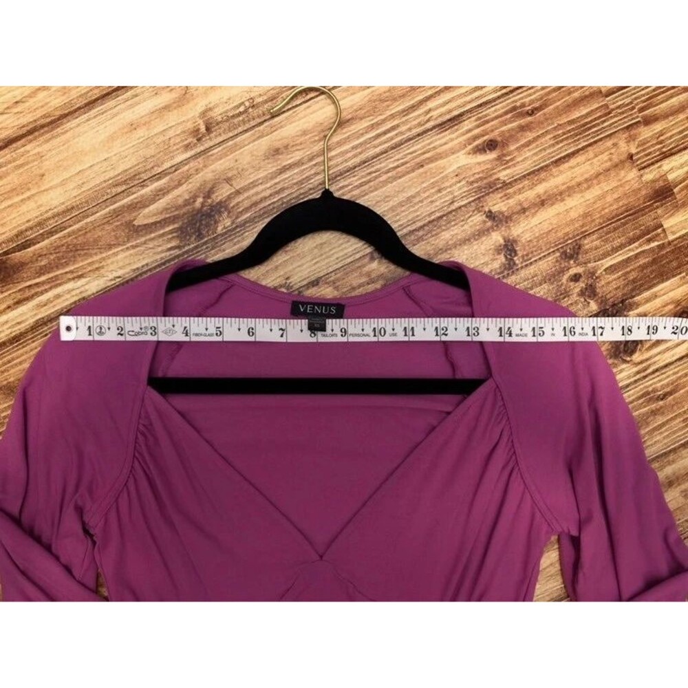 Purple Ruched V-neck Top - Picture 5 of 5